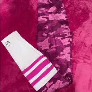 Bombshell Sportswear Pink and White Leggings